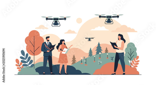 People operating remote control drones.