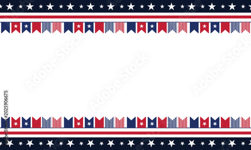 Patriotic border divider american usa flag.