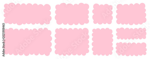 Quadro su tela Pastel pink scalloped frames with rounded edges