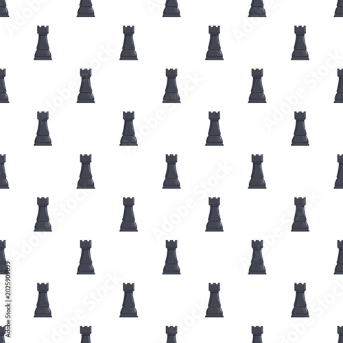 Photos Chess rook game pieces creating a strategic seamless pattern on white background