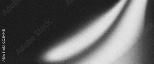 Dark black white grainy wave background, abstract flowing silk swirl texture, monochrome noise for header, web banner, poster or digital wallpaper design