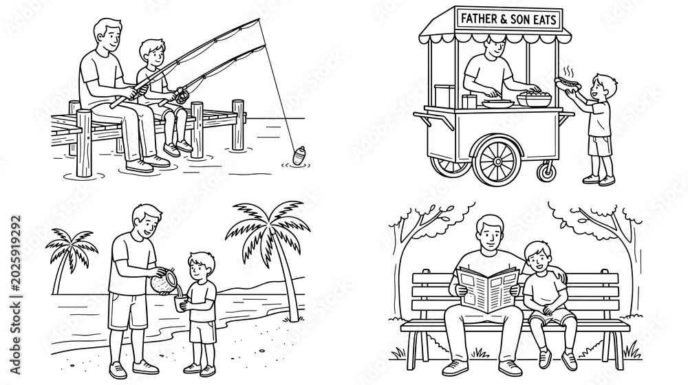 Obraz premium Father and son engaging in fun outdoor activities and bonding time.