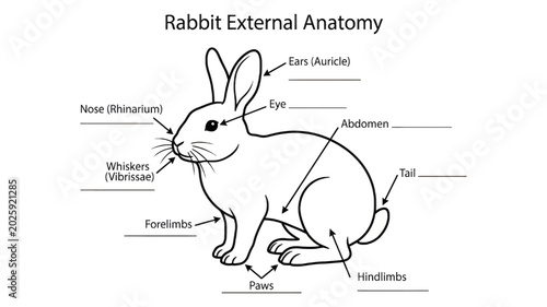 Foto Rabbit skeletal anatomy