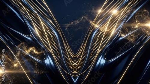 Golden Luxury Abstract Wave Background