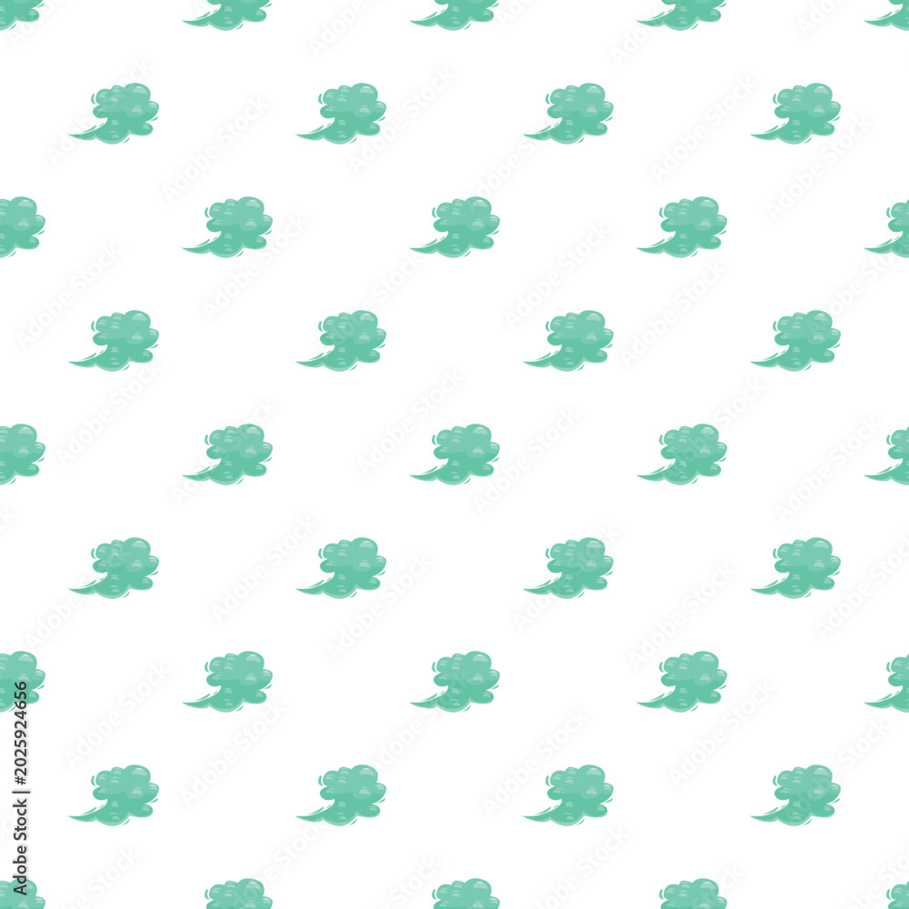 Fototapeta premium Repeating green comic smoke or wind puff creating an abstract seamless pattern