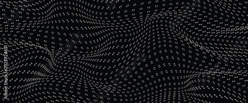 Bild auf Leinwand Wavy Distorted Mesh Grid Pattern – Black and White Op Art Seamless Background