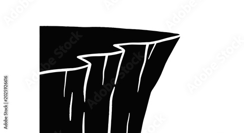 Foto Abstract Cliff Edge Silhouette - Danger, Edge, Drop, Vector Art