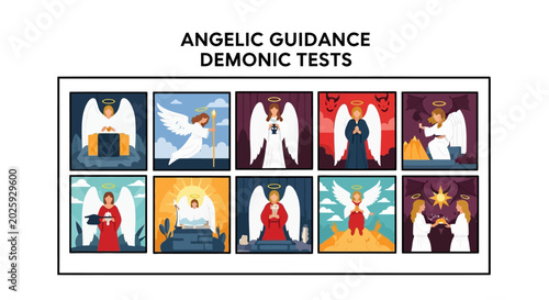 Obraz na płótnie Angelic Guidance Demonic Tests Concept Art Collection: Divine vs
