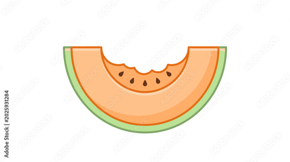 Fototapeta premium A slice of cantaloupe melon, a delicious, healthy, and refreshing fruit, perfect for a summer snack or as part of a healthy diet