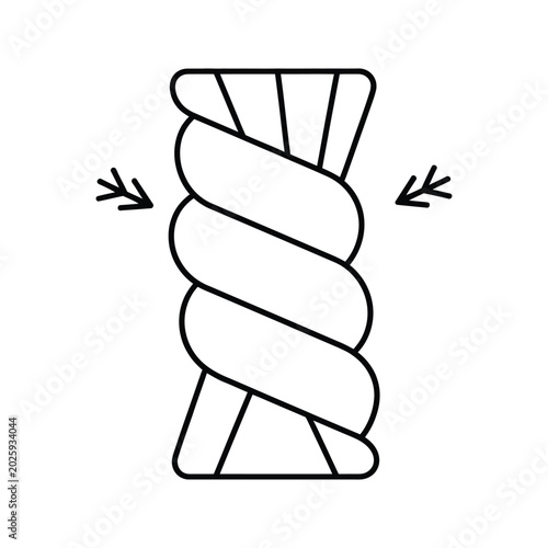 Tableau sur toile Wringing Clothes line vector illustration with Twisting arrows for laundry washing process and fabric drying symbol design