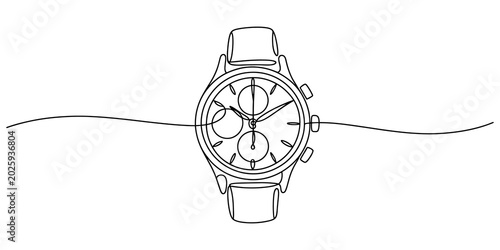 Tableau sur toile Simple line drawing of a classic wristwatch