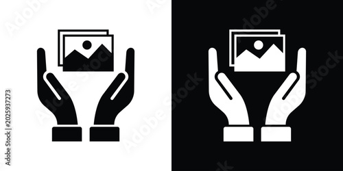 Bild auf Leinwand Digital asset protection and media copyright icon