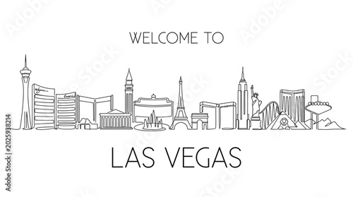 Welcome to Las Vegas Skyline Outline - Cityscape Drawing
