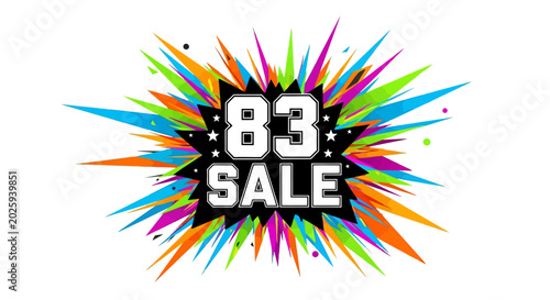 Tableau sur toile Explosion of Colors with 83% Sale Discount - Vibrant Background for Promotions