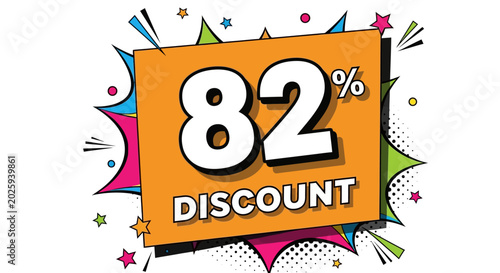 Tableau sur toile 82% Discount Sale Pop Art Explosion - Special Offer Banner