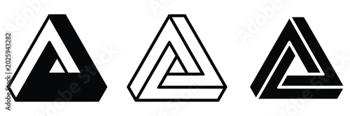 Photos Three dimensional triangle shapes in black and white for design and decoration