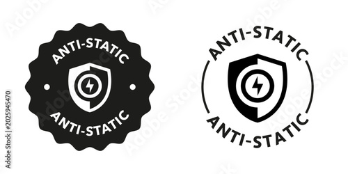 Schilderij op canvas Anti static vector stickers for protective clothes or shoes labeling