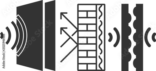 Bild auf Leinwand Soundproof vector icons