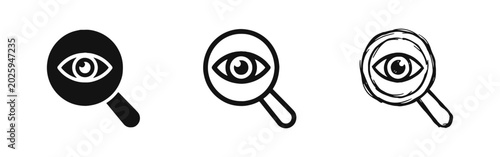 Fotografija Magnifying Glass with Eye Icon Set for Vision Insight Research and Discovery Ana