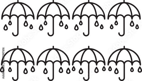 Quadro su tela Black and white line drawing of four shopping cart icons Vector