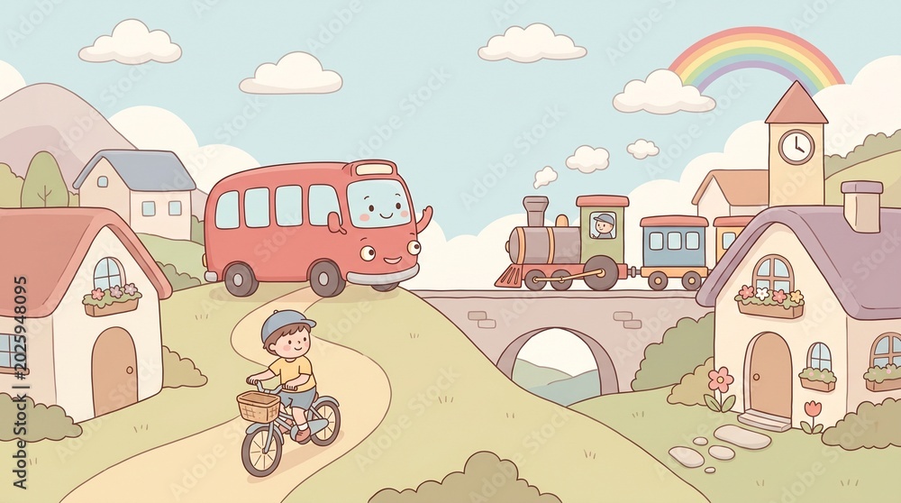Naklejka premium Cute Children Storybook Illustration Elements Collection