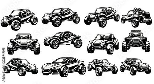 Bild auf Leinwand Off-Road Vehicle Icon Set Vector