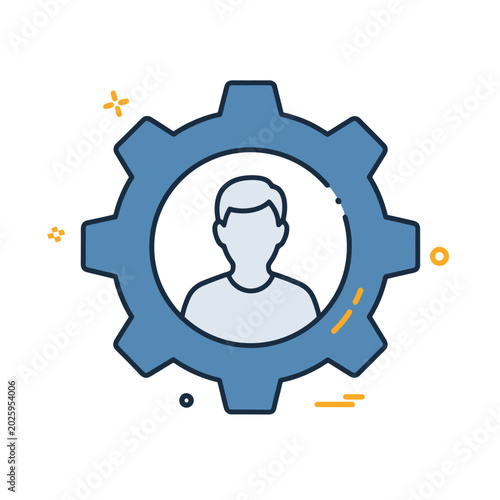Cogwheel with human icon inside.
