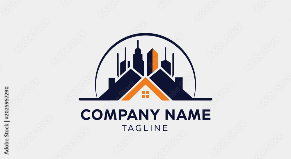 Fototapeta premium Modern Cityscape Skyline Logo Design.