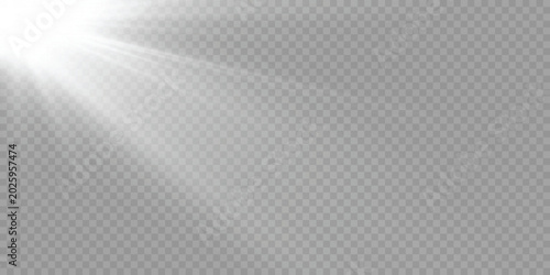 Quadro em tela Light glow effect stars bursts with sparkles isolated on transparent background