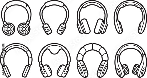 Obraz na płótnie Black and white vector illustration of curly brackets and parentheses Vector