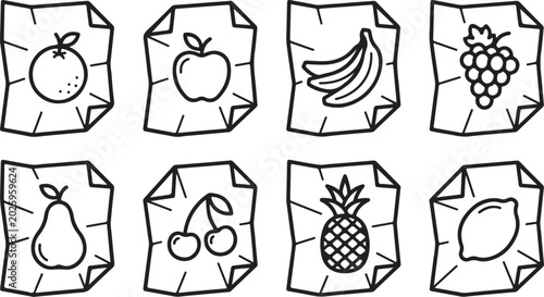 Φωτογραφία Cute cartoon dog face icons set in simple style Vector