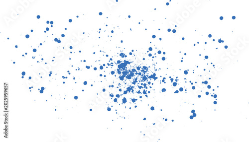 Bild auf Leinwand Blue ink splatter pattern on white background