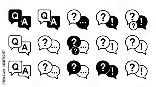 Fotografie Question answer icons set