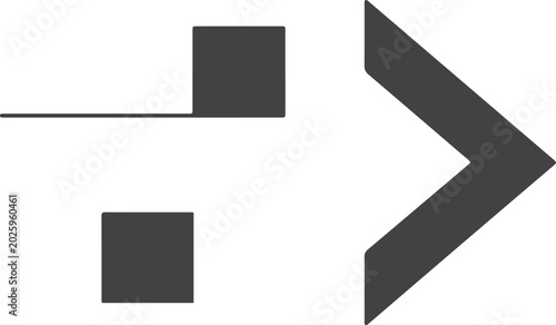 Foto Dark gray geometric with squares, line, and arrowhead