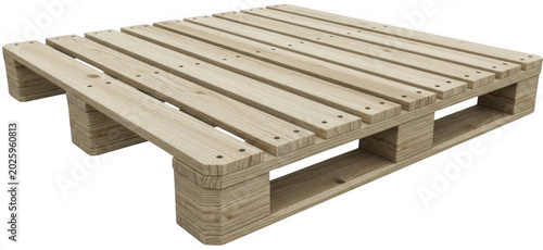 Industrial light wood shipping pallet for warehouse storage logistics isolated transparent background image