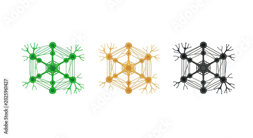 Photos Neural Network Node Icon Set