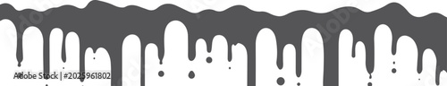 Foto Dark gray paint drip border on white background
