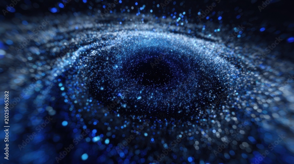 Fototapeta premium Abstract Dark Blue Digital Verification with Cinematic Particles and Fingerprints for Enterprise Solutions