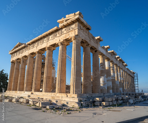 Parthenon Temple on Acropolis Hill Athens Greece Ancient Architecture