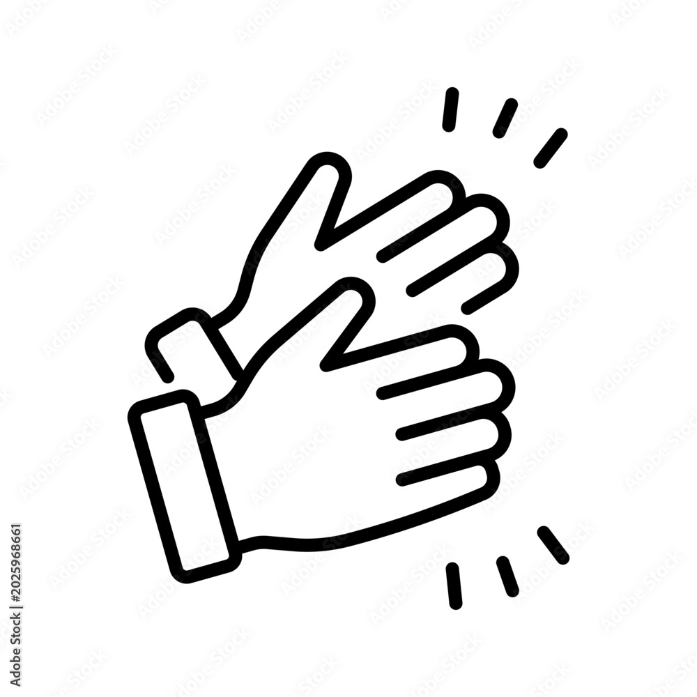 Obraz premium Black solid icon of clapping hands gesture. Perfect for applause, appreciation, celebration, success, encouragement, and social interaction concepts.
