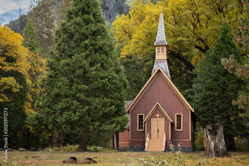 Yosemite Valley Chapel in the Autumn