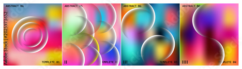 Foto Abstract colorful blurred gradient background vector set