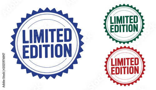 Blue Green and Red Limited Edition Serrated Marketing Badge Set