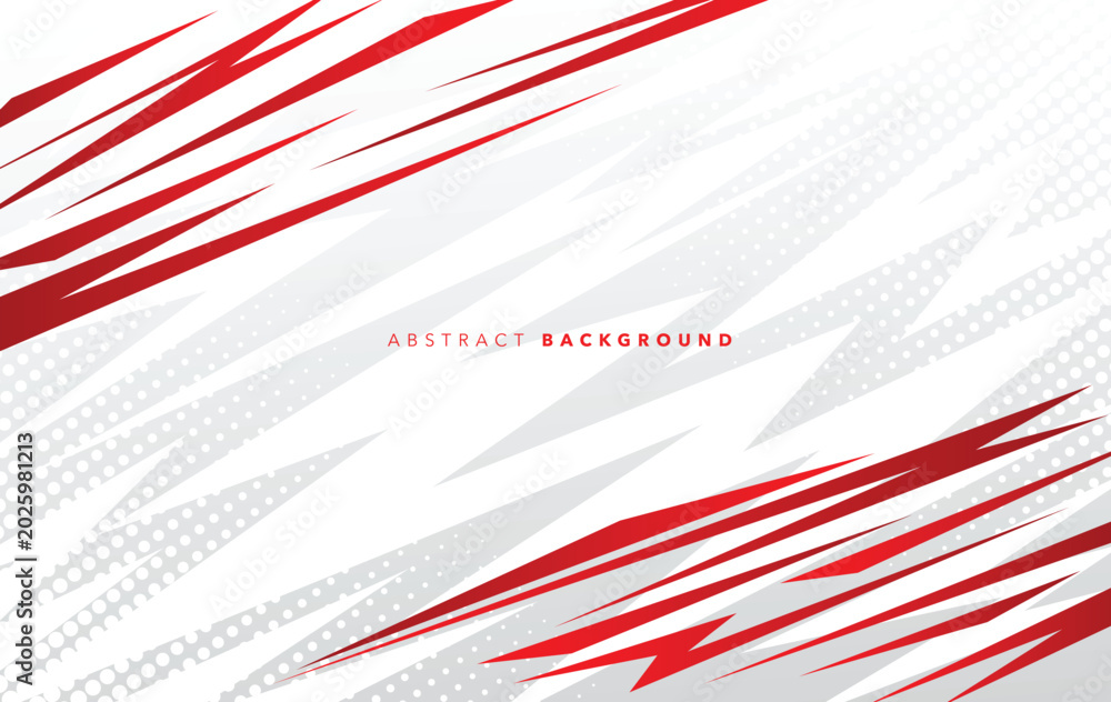 Obraz premium Dynamic abstract background featuring bold red diagonal lines and geometric shapes on transparent white base