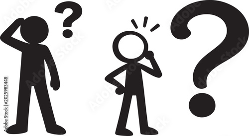 Obraz na płótnie Thinking stick figure graphics for problem solving and decision making related c