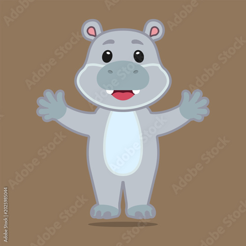 Vector image of a hippopotamus