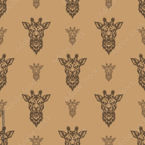 Vector pattern tribal giraffe logo