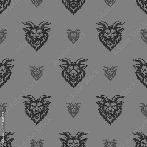 Vector pattern tribal goat logo