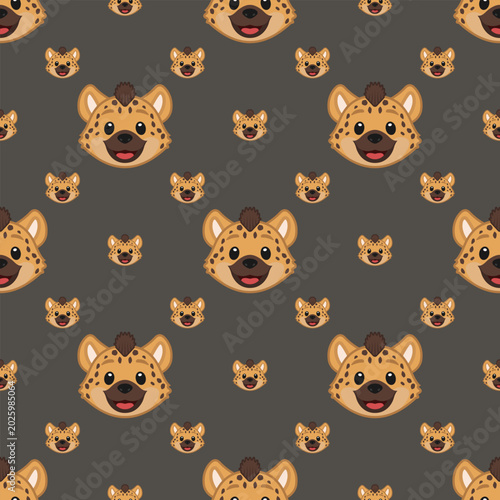 Vector seamless pattern of a hyena