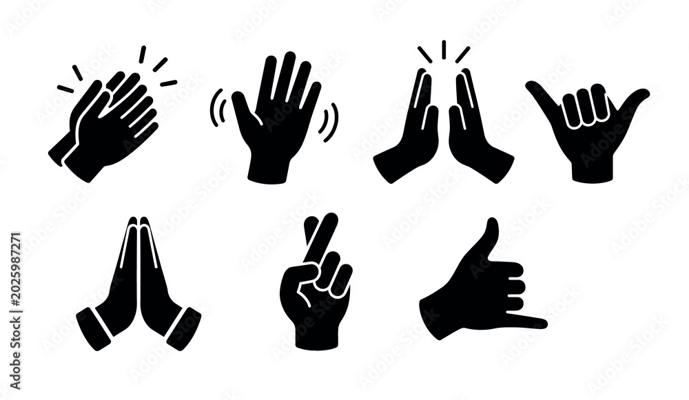 Fototapeta premium Hands in Different Gestures.